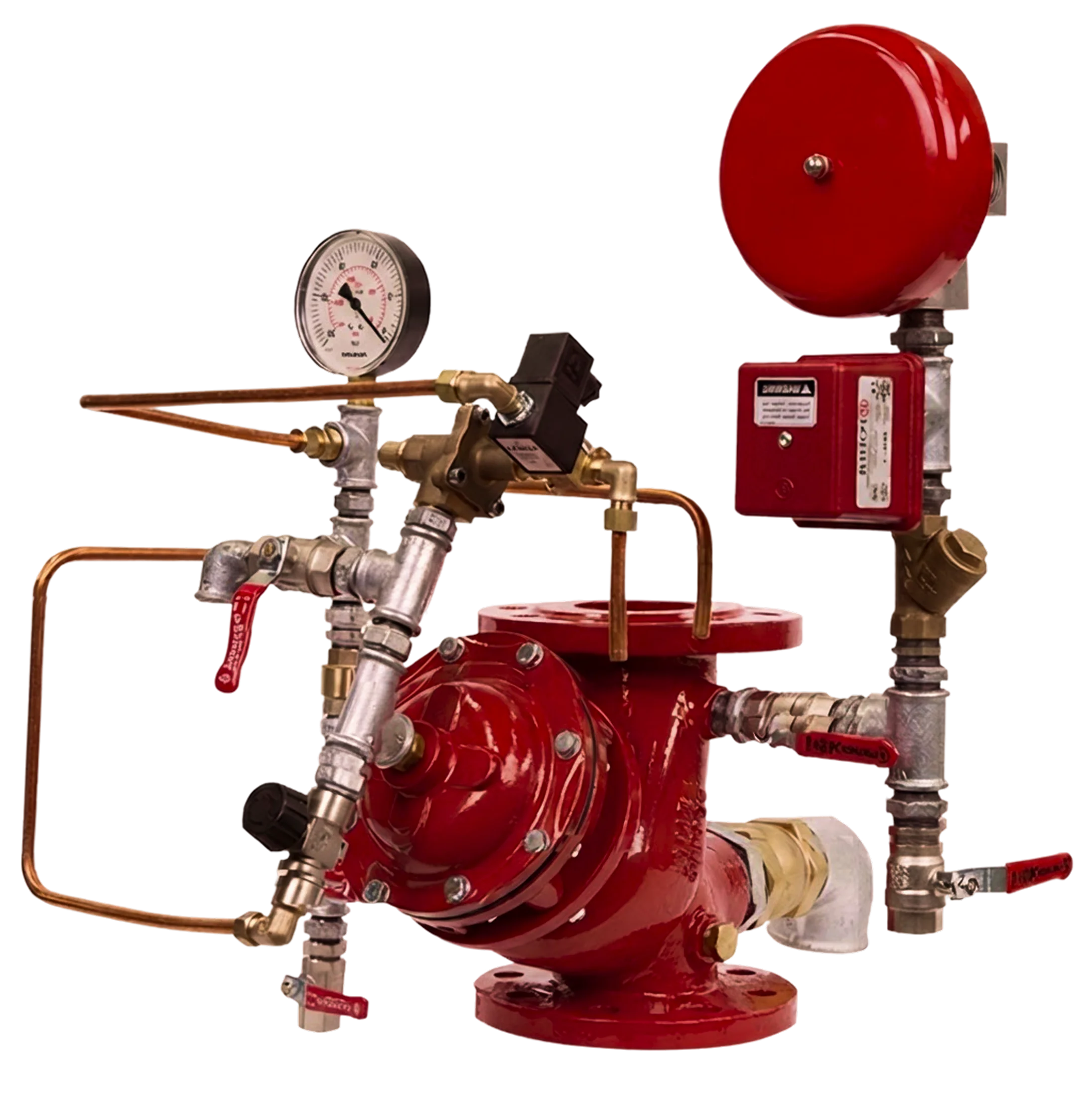 Fire alarm bell and valve